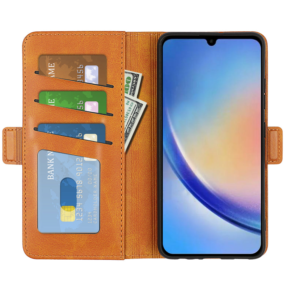Wallet Cover for Samsung Galaxy A34 5G Calf Texture Stand PU Leather Protective Case Wallet Cover for Samsung Galaxy A34 5G Calf Texture Stand PU Leather Protective Case
